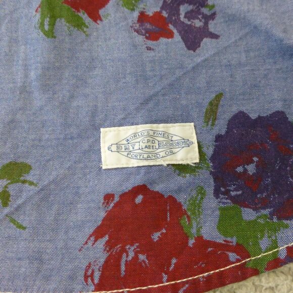 CPO Provisions Shirt Mens XL Button Up Blue Floral Cotton Short Sleeve Casual - Picture 4 of 9